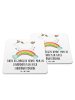 Mr. & Mrs. Panda Untersetzer Einhorn Regenbogen mit Spruch in Weiß