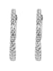 Adeliás Damen Ohrringe – Klappcreole aus 925 Silber mit Zirkonia in silber