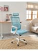 Beliani Bürostuhl MONARCH in Blau/Weiß - (W) 46 x (H) 110 x (L) 62 cm
