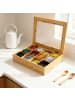 relaxdays Teebox in Natur - (B)28 x (H)8 x (T)23 cm
