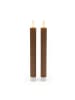 relaxdays 2 x LED Stabkerzen in Coffee