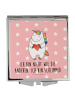 Mr. & Mrs. Panda Handtaschenspiegel quadratisch Einhorn Herz mit... in Rot Pastell