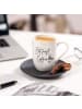 Villeroy & Boch 6er Set Becher mit Henkel 'But first Coffee' Statement in Weiß 290 ml in weiß