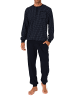 NORMANN Langarm Schlafanzug Pyjama Bündchen Alloverprint 126 101 90 514 in marine