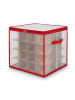 relaxdays Weihnachtskugel-Aufbewahrungsbox in Transparent/ Rot - (B)36 x (H)36 x (T)36 cm