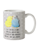 Mr. & Mrs. Panda Henkeltasse Wellensittich Liebe mit Spruch in Grau Pastell