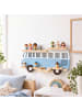 relaxdays Toniebox Regal "Bus" in Blau - (B)62 x (H)32 x (T)13 cm