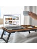 relaxdays Laptoptisch in Dunkelbraun/ Schwarz