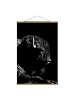 WALLART Stoffbild mit Posterleisten - Bison vor Schwarz in Schwarz-Weiß