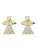 Adeliás Damen Ohrringe – Ohrstecker aus 925 Silber in gold