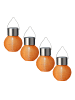 MARELIDA 4x LED Solar Mini Lampion Gartenlampion D: 7cm in orange