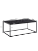 KADIMA DESIGN Couchtisch in Marmor-Optik mit Metallbeine, rechteckig, 100x60x40 cm in Schwarz