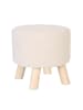 relaxdays Hocker in Beige/ Natur - (H)30 x Ø 30 cm