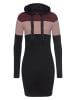 Laura Scott Strickkleid in schwarz-bordeaux-gestreift
