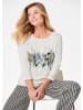 GOLDNER Kurzgröße:  Edles Shirt mit Frontdruck, 3/4-Arm in cremeweiß