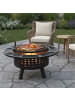 relaxdays Feuerschale in Schwarz - (H)73 x Ø 91,5 cm
