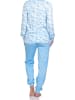 NORMANN langarm Schlafanzug Bündchen Pyjama Hose Streifen - 75708 in blau