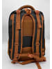 EGOMAXX Gepolsterter Rucksack Carbon Optik Design Backpack in Braun-3