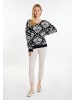 Usha Damen Strickpullover in Schwarz Creme