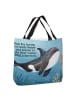 Mr. & Mrs. Panda Tote Bag Orca Design mit Spruch in Weiß