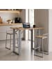 VCM  Holz Bartisch Stehtisch Tisch Tresen Xona 110x50cm in Silber / Honig-Eiche