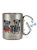 Mr. & Mrs. Panda Edelstahltasse Koala Familie ohne Spruch in Silber