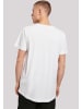 F4NT4STIC Long Cut T-Shirt Wizard Cat LONG TEE in weiß