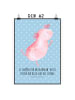 Mr. & Mrs. Panda Poster Axolotl Tanzen mit Spruch in Blau Pastell