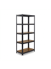 relaxdays Schwerlastregal in Schwarz/Braun - (B)50 x (H)180 x (T)30 cm