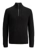 Jack & Jones Strickjacke mit Viertelreißverschluss in Black