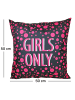 JACK Outdoor Dekokissen Motiv 50x50cm Girls Only in Anthrazit/Pink