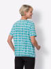 Sieh an! Rundhalsshirt in türkis-weiß-bedruckt
