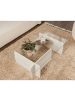 CALICOSY Couchtisch FLAVIO in Weißes Holz - (W) 105  x (H) 30  x (L) 65  cm