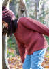 Little Green Radicals Chunky Waffle Long Sleeve Top in Orange