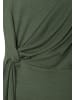 More & More softes, asymmetrisches Langarmshirt, Knot-Detail in forest green