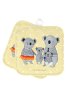 Mr. & Mrs. Panda 2er Set Topflappen  Koala Familie ohne Spruch in Gelb Pastell