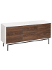 Beliani Sideboard OKLAND in Braun/Weiß - (W) 120 x (H) 55 x (L) 38 cm