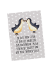Mr. & Mrs. Panda Wanddeko Pinguin Liebe mit Spruch in Grau Pastell