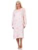 NORMANN Langarm Nachthemd klassische Design Knopfleiste am Hals - 87420 in rose