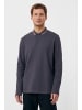 Finn Flare Langarmshirt Polo in dark grey
