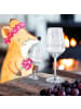 Mr. & Mrs. Panda Rotwein Glas Igel Blumen mit Spruch in Transparent