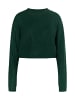 myMo Damen Strick Cropped Pullover in Dunkelgrün