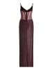 Vera Mont Abendkleid mit Seitenschlitzen in Dark Red/Grey