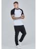 SikSilk T-Shirt Raglan in White, Black