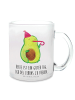 Mr. & Mrs. Panda Teetasse Avocado Party mit Spruch in Transparent