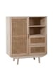SalesFever Sideboard 70 cm im skandinavischen Design mit Rattan-Front und Stauraum in Natur