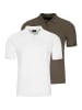 Ragman Poloshirt Basic in Weiß / braun