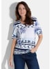 GOLDNER Shirt Shirt in weiß / blau / marine / gemustert