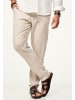 behype Sommerhose - im Chinohosen Stil mit Gummibund & Kordel in Beige