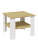 VCM  Sofatisch Couchtisch Beistelltisch Disalo 55x55 in Weiß / Honig-Eiche